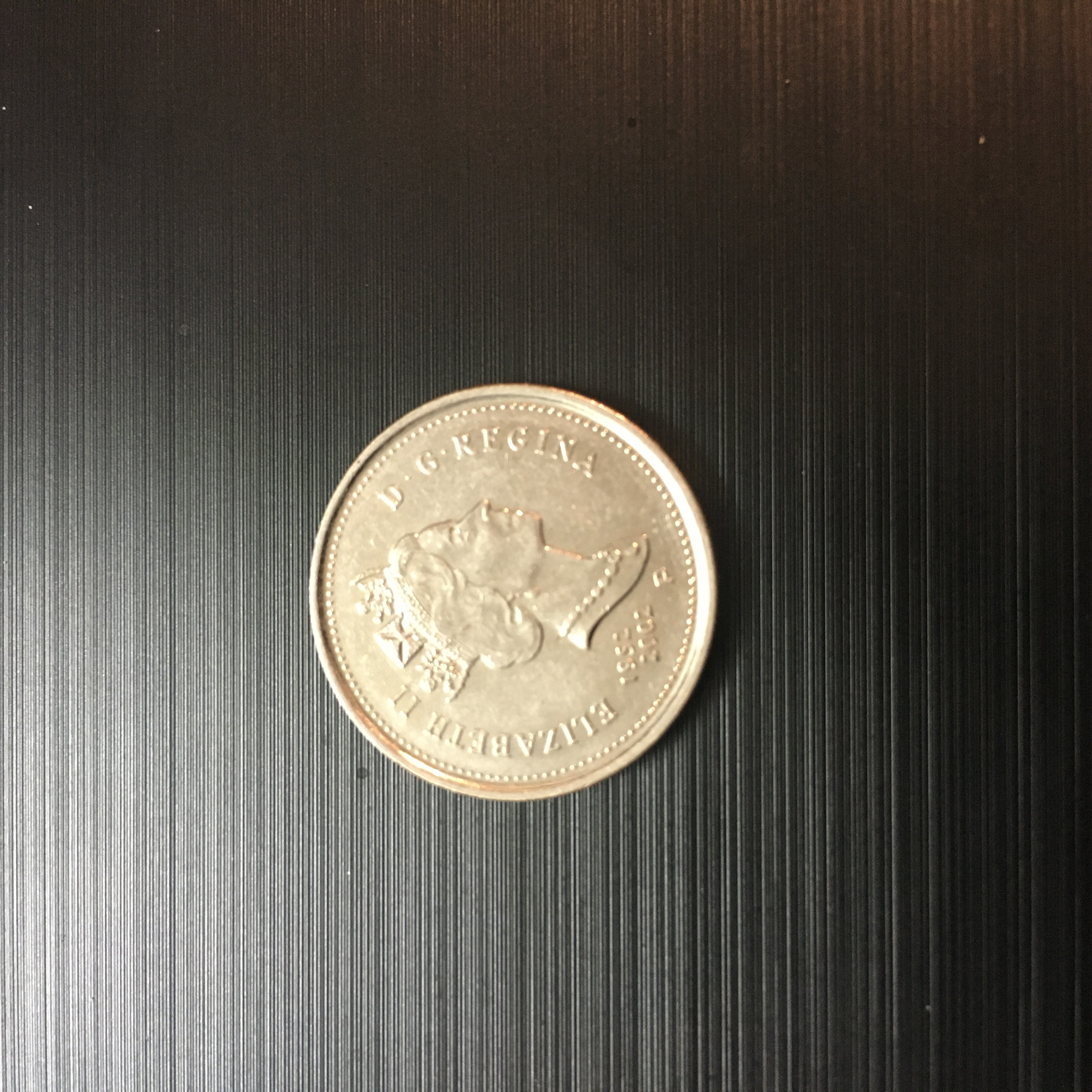 سکه خارجی ۵ سنت کانادا با تصویر ملکه انگلستان و کیفیت بانکی