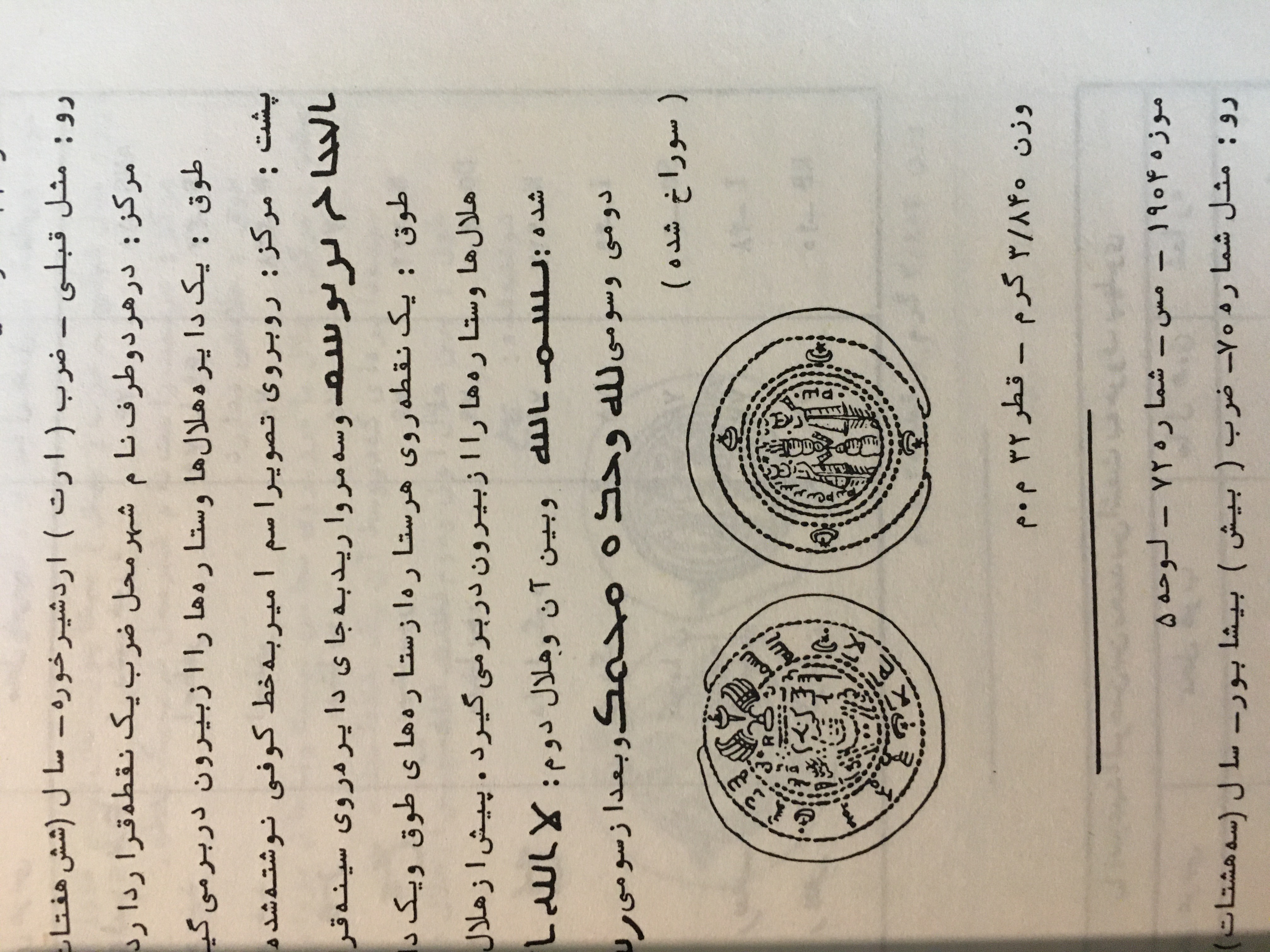 کتاب قدیمی و کمیاب  درهم های عرب ساسانی آموزش شناخت سکه های ساسانی