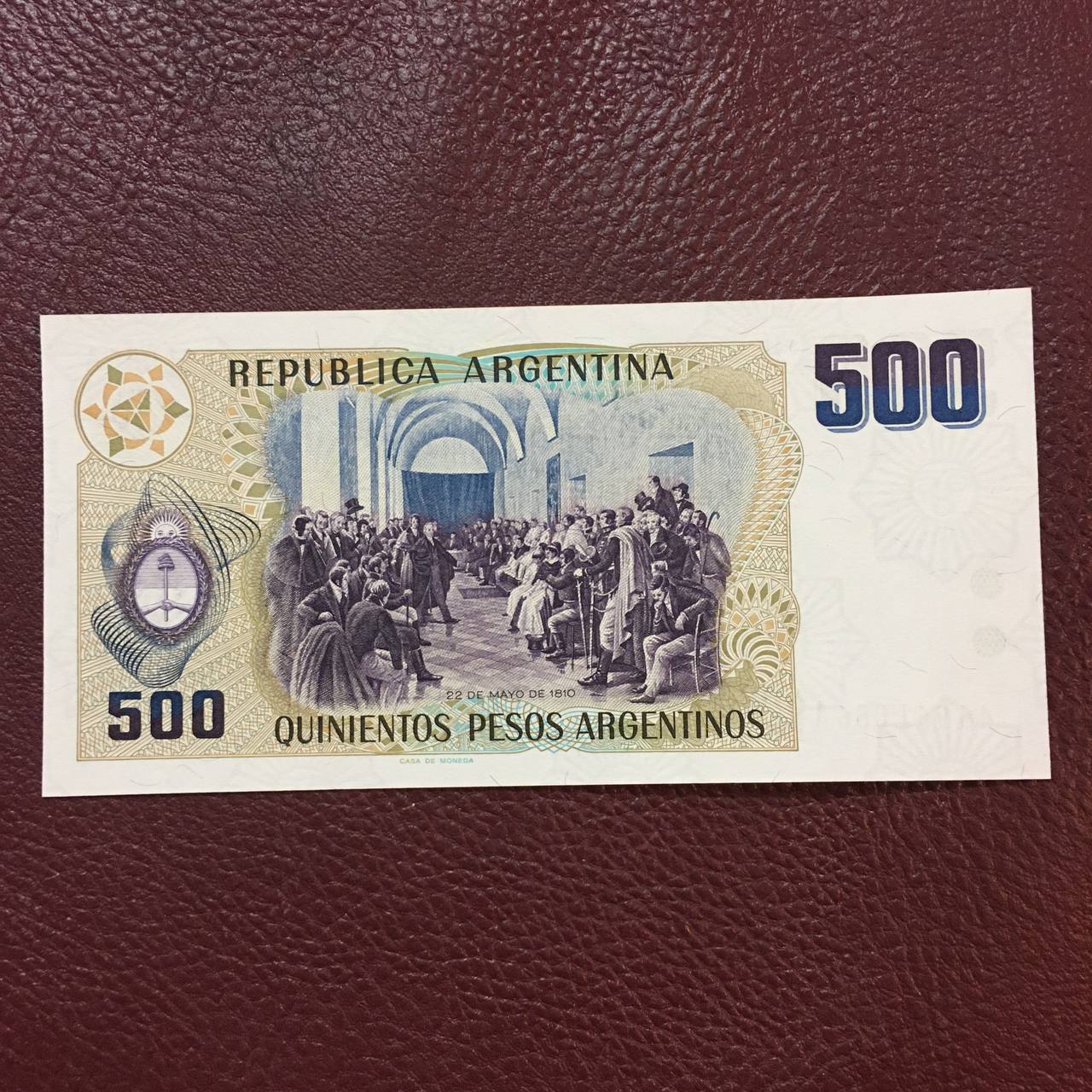 اسکناس زیبای ۵٠٠ پزو ارژانتین خوشرنگ ترین نمونه